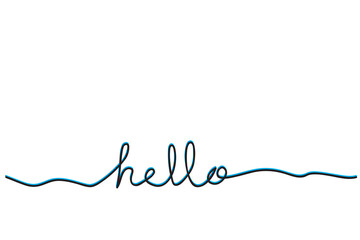 vector single, one or continuous line, greeting hello