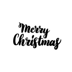 Fototapeta premium Merry Christmas Handwritten Lettering. Vector Illustration of Brush Calligraphy.