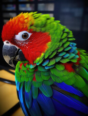 Obraz premium Coloful ara or macaw closeup portrait. 