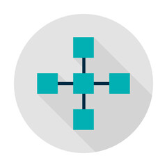 Obraz premium Blockchain Technology Circle Icon. Vector Illustration Flat Style with Long Shadow.