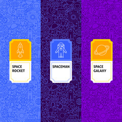 Line Space Package Labels. Vector Illustration. Template for Packaging Design.