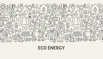 Eco Energy Banner Concept. Vector Illustration of Line Web Design.