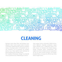 Cleaning Line Design Template. Vector Illustration of Outline Banner.