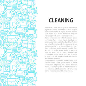 Cleaning Line Pattern Concept. Vector Illustration of Outline Design.