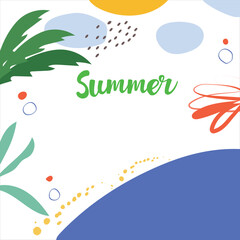 Summer abstraction. Summer design for social media, banner, poster, postcard. Summer.