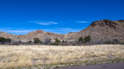 Fototapeta na wymiar Beautiful Arizona desert mountains on a blue sky