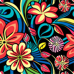 Floral pattern. Stylized flowers vector. Vector drawing flowers. Floral pattern for clothes. Floral print for notebooks, stationery, clothes, decor materials. Blooming abstract.