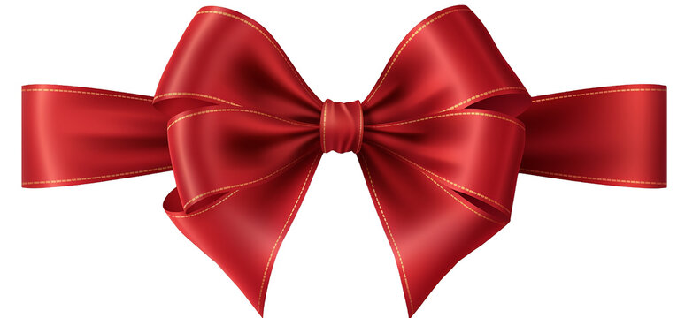 a red ribon and bow on a transparent background
