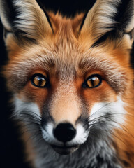 Obraz premium Extreme close-up of a red fox (vulpes vulpes) head 