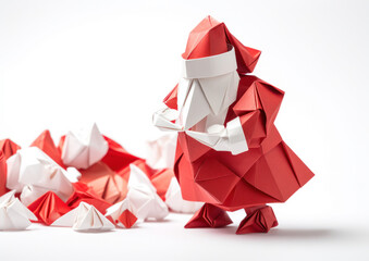 Origami Santa Claus, paper, generative AI