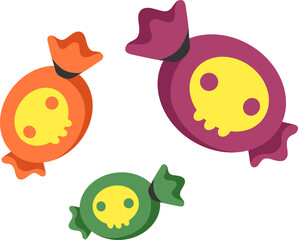 Cute Halloween Candy Illustration