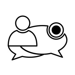 Customer marketing people icon with black outline style. set, support, user, group, web, thin, chat. Vector Illustration