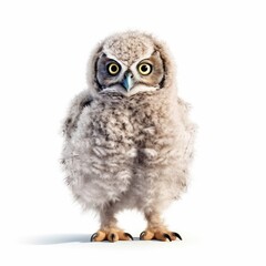 Fototapeta premium Baby Owl isolated on white (generative AI)