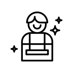 Buyer marketing icon with black outline style. symbol, business, outline, person, stroke, client, people. Vector Illustration