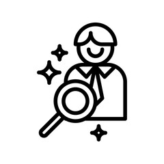 Target market marketing icon with black outline style. search, internet, social, strategy, seo, line, communication. Vector Illustration