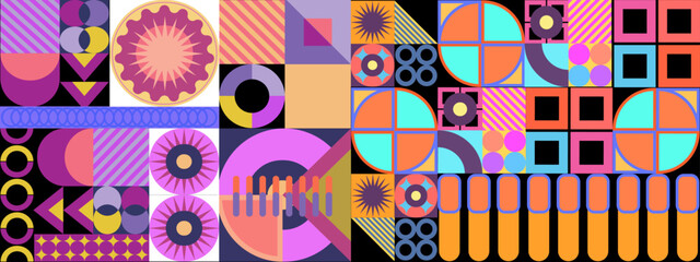 Obraz premium Flat design colorful colourful geometric pattern background vector