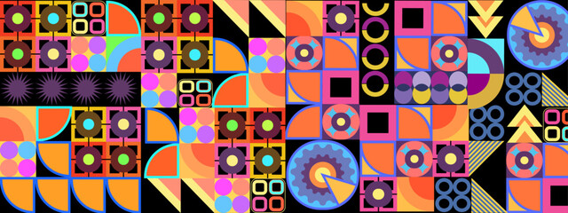 Fototapeta na wymiar Flat design colorful colourful geometric mosaic pattern background