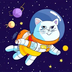 Fototapeta premium cat on the moon