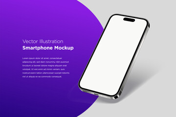 Modern mock up smartphone for preview and presentation for UI, UX design, information graphics, app display, perspective view, eps vector format - obrazy, fototapety, plakaty