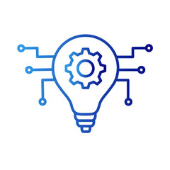 Digital light technology icon with blue gradient outline style. innovation, blue, futuristic, isolated, phone, color, data. Vector Illustration