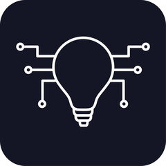 Idea technology icon with black filled line outline style. power, electricity, lamp, energy, simple, creativity, isolated. Vector Illustration