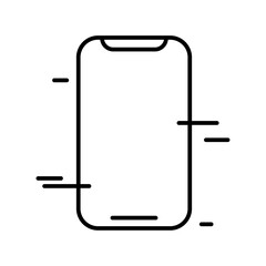 Smartphone technology icon with black outline style. cell, smartphone, support, set, service, modern, device. Vector Illustration