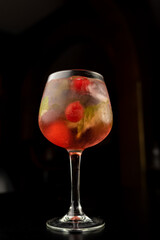 Drink - Gin with orange strawberry and mint
