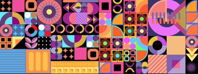 Flat design colorful colourful geometric pattern background vector