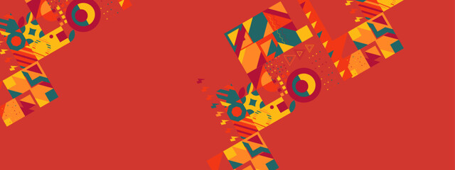 Flat design colorful colourful geometric pattern background vector