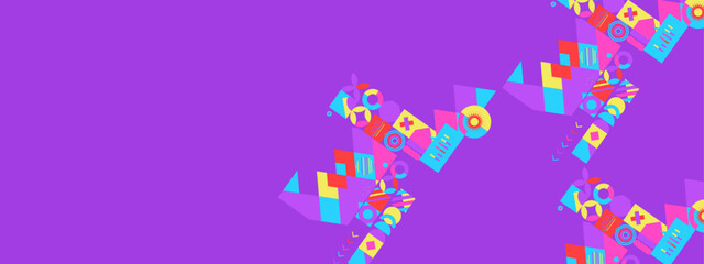 Vector flat mosaic background with shapes colorful colourful