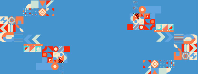 Vector flat colorful colourful geometric shapes background