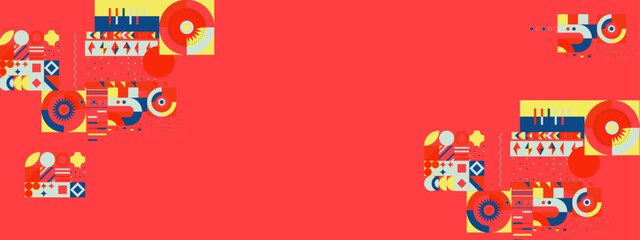 Vector flat design geometric pattern mobile design colorful colourful