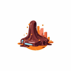 melted delicious chocolate illustration. world chocolate day July 7. modern flat color