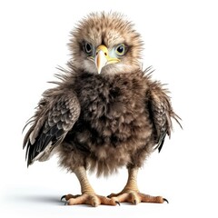 Baby Bald Eagle isolated on white (generative AI)