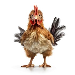Baby Rooster isolated on white (generative AI)