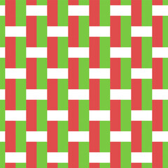 A Vector seamless pattern of colored abstract geometric shapes and grid wicker