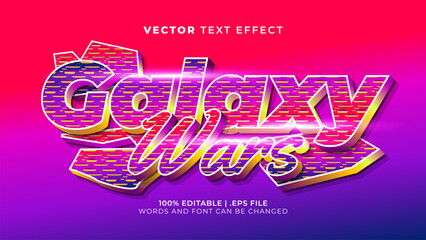 galaxy wars star 3d editable text effect style template