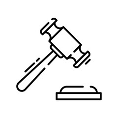 Auction finance and money icon with black outline style. search, time, online, outline, sale, calculator, cash. Vector Illustration