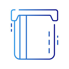 ATM withdraw finance and money icon with blue gradient outline style. financial, deposit, sign, currency, service, account, electronic. Vector Illustration