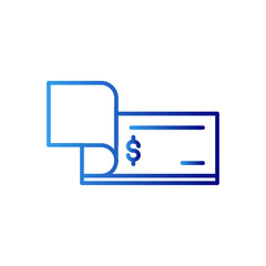 Fototapeta na wymiar YAY finance and money icon with blue gradient outline style. design, cheque, debt, wealth, currency, line, dollar. Vector Illustration