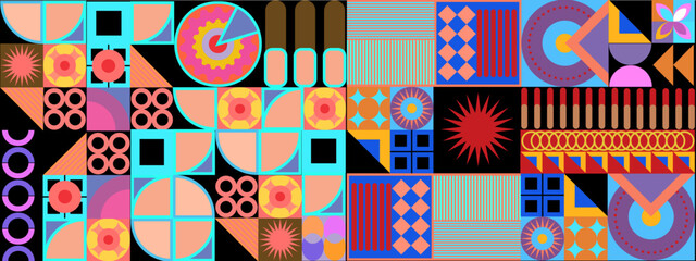 Flat design colorful colourful geometric pattern background vector