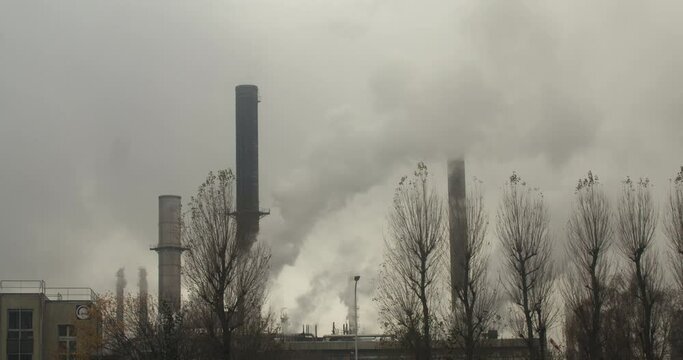 Chimney fumes and smoke in 4K