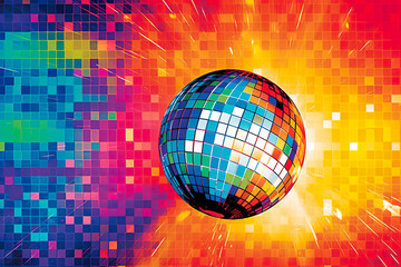 A disco ball with many squares on it. Generative AI.