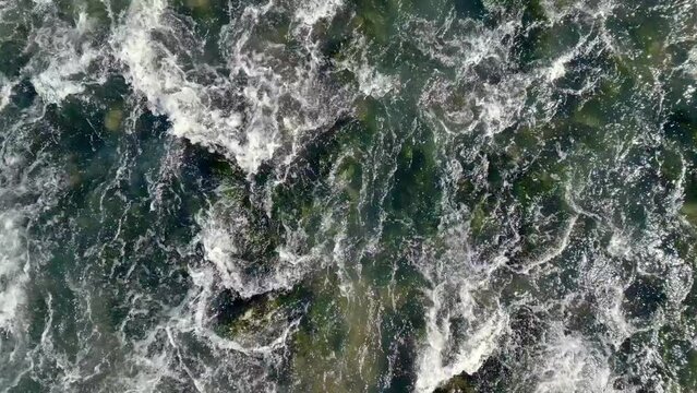Overview of the Adda river waterfalls, in Lodi 
