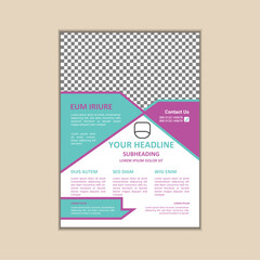 Vector A4 Size Corporate Business Flyer Design Template with bleed.