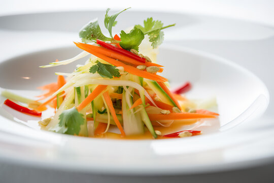 Nom Du Du, Vietnamese Generative AI salad made with green papaya, carrots, and a dressing made with fish sauce and lime.