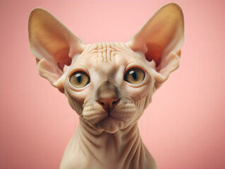 A quirky illustration of a sphynx cat. Generative AI