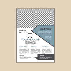 Vector A4 Size Corporate Business Flyer Design Template with bleed.