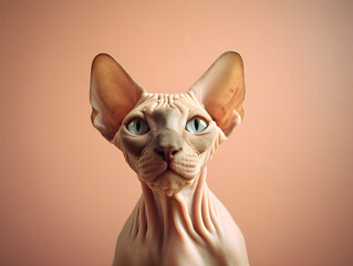 A quirky illustration of a sphynx cat. Generative AI	