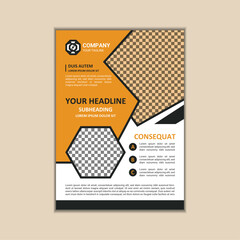 Vector A4 Size Corporate Business Flyer Design Template with bleed.